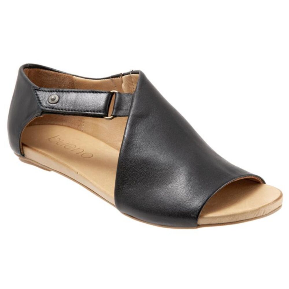 Bueno Kale Sandal Women's Size 8.5 Black Adjustable Buckle Open Toe Closed Back